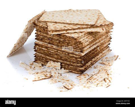 Pile Of Matzah And Some Broken Matzo At The Side Traditional Kosher