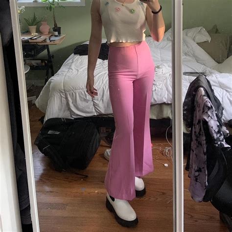 Urban Outfitters Women S Pink Trousers Depop