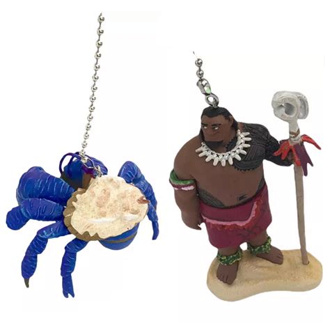 Chief Tui Moana Dad & Tamatoa Crab Fan Lamp Pull Chain Figure PVC ...