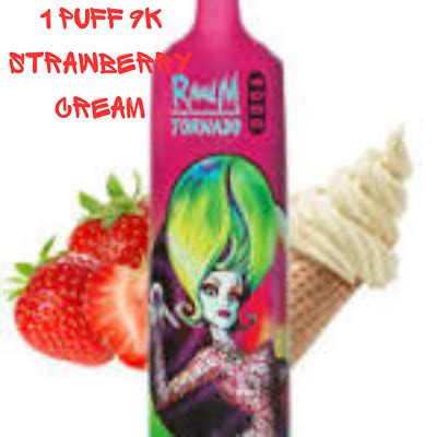 1 Puff rechargeable RandM Tornado 9000k goût Strawberry cream eBay