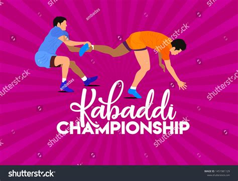 Professional Kabaddi Playing Players Kabaddi Championship: vector de stock (libre de regalías ...