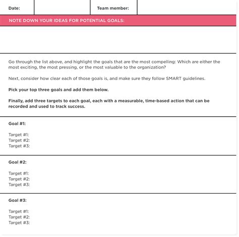 Employee Goal Setting Template Examples And Best Practices