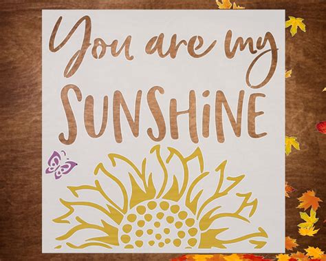 You Are My Sunshine Stencil Diy Home Decor Craft Etsy