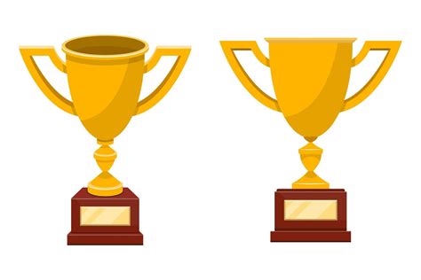 Trophy golden cup isolated on white background 1177116 Vector Art at ...