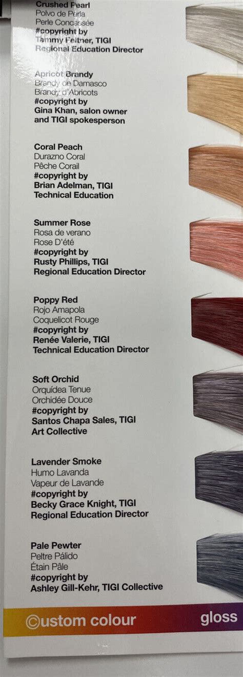 Tigi Hair Color Chart