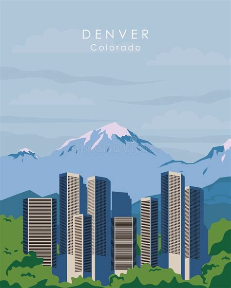 Denver Colorado Poster Stock Vector Illustration Of Advertising