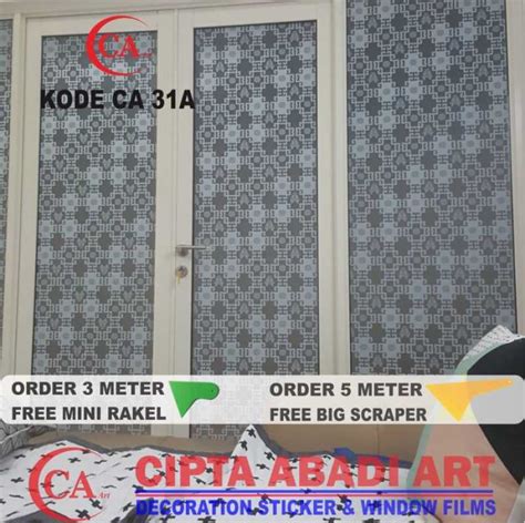 Promo STIKER KACA PINTU JENDELA MOTIF MINIMALIST L 120 CM Diskon 5 Di