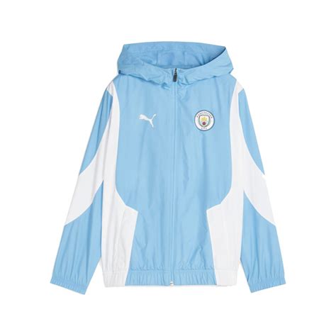 Chaqueta Puma Manchester City Pre Match 2023 2024 Niño Light Blue White