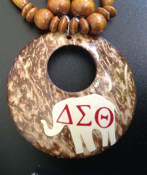 Delta Sigma Theta Inspired Dst Creambrown Shell And Wood Etsy Delta