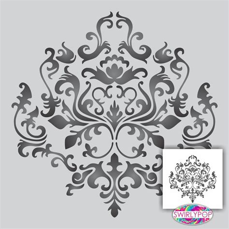 Damask Wall Stencils Large Wall Stencil Stencil Decor Wall Stencil