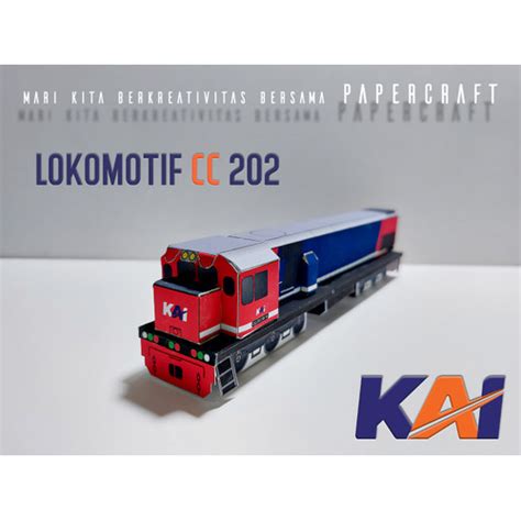 Jual D Papercraft Kereta Api Indonesia Lokomotif Cc Pola Kertas