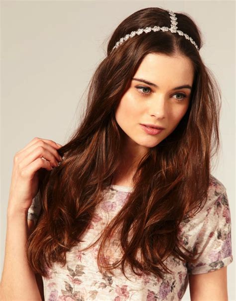 All Down Wedding Hairstyle With Embellished Bridal Headband