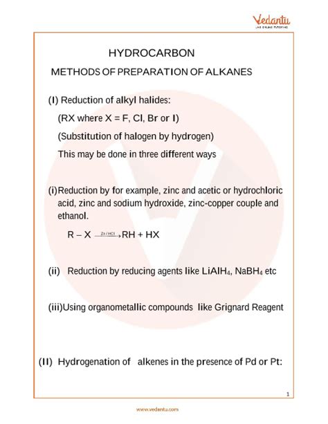 Jee Main Revision Notes On Hydrocarbons Pdf