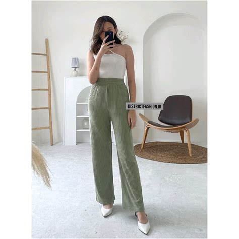 Jual DistrictFashion Celana Kulot Wanita Knit Pants Tali Serut Knit