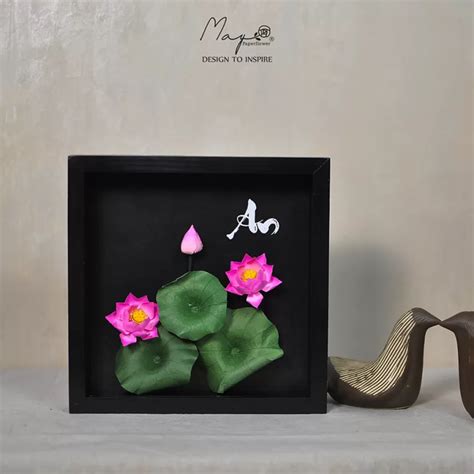 Tranh Hoa Giấy Handmade Trang Trí - Hoa Sen Thư Pháp MAYPAPERFLOWER ...