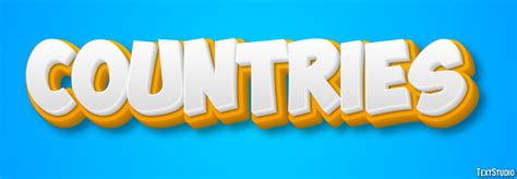 Countries Text Effect and Logo Design Word