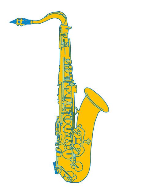 Blue and Gold Saxophone Poster Copy Painting by Grant Leah - Fine Art ...