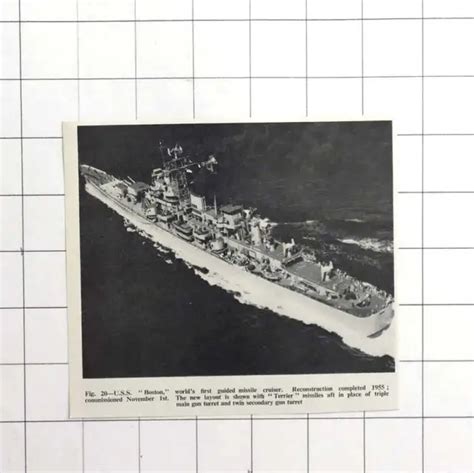 1956 Worlds First Guided Missile Cruiser Uss Boston Eur 710 Picclick It