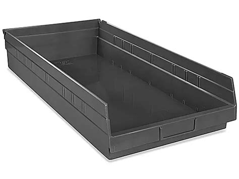 Plastic Shelf Bins 11 X 24 X 4 Black S 19946bl Uline