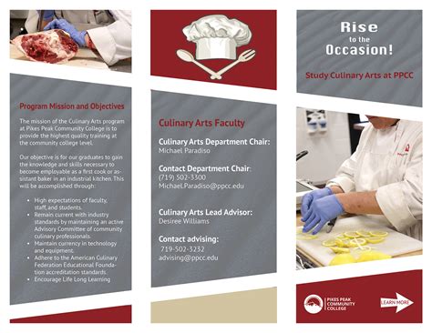 Pikes Peak Community College Culinary Arts Brochure :: Behance