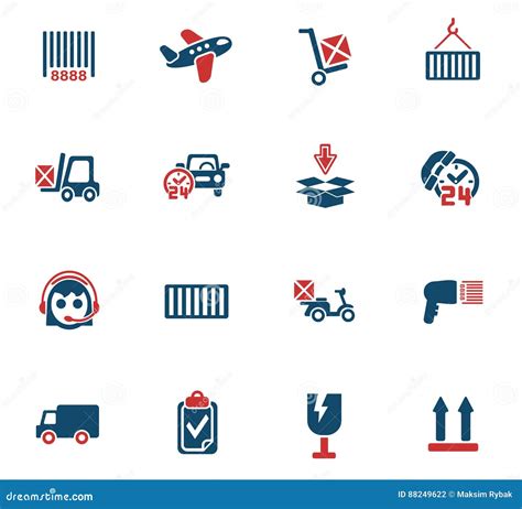 Delivery Service Icon Set Stock Vector Illustration Of Delivering