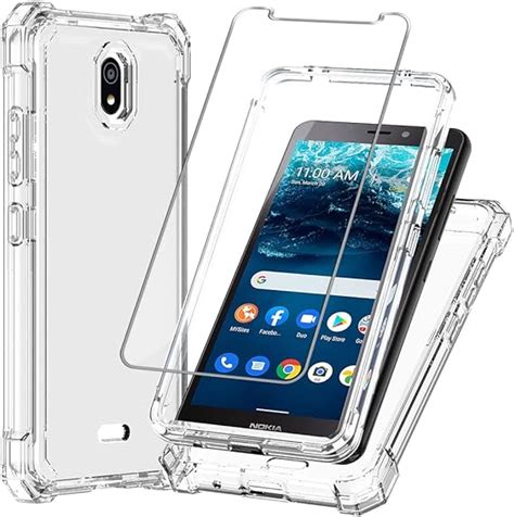 Amazon YJROP For Nokia C100 Case With Tempered Glass Screen