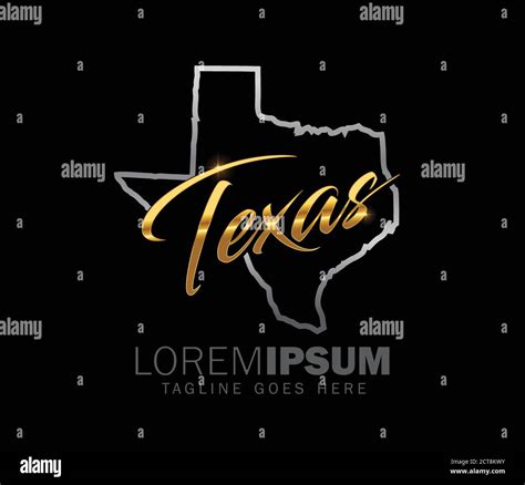 A Vector Illustration Of Texas Logo Sign In Golden Color With Black