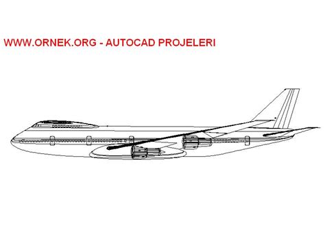 Uçak dwg projesi Autocad Projeler