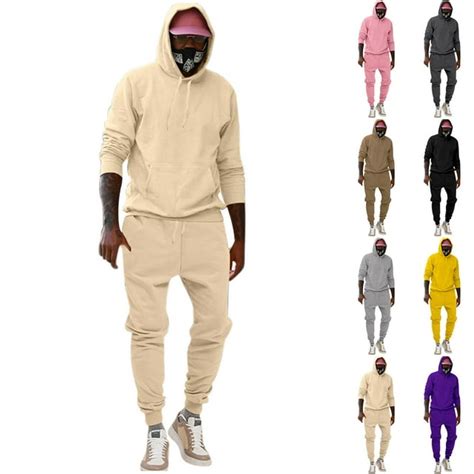 Vbtapa Mens Tracksuit 2 Piece Hooded Athletic Sweatsuits Solid Casual