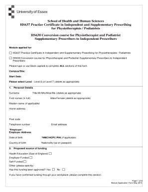 Fillable Online Sx Ac AHP Prescribing Application Form University Of