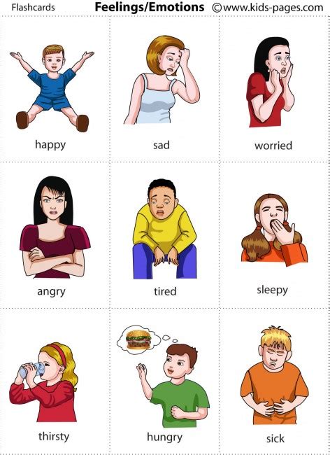 Feelings And Emotions Flashcard