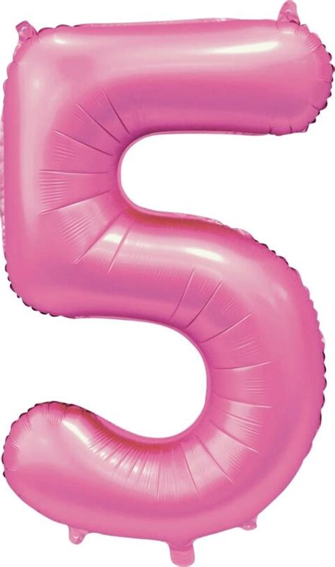 Roze Cijfer Ballon Jaar Glans Cm Partywinkel