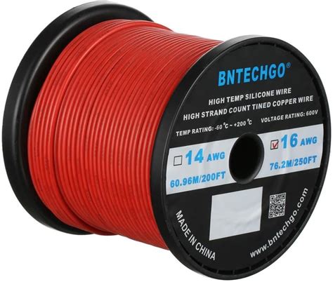 Amazon Bntechgo Gauge Silicone Wire Spool Ft Red Flexible