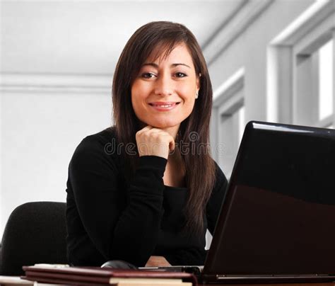 Business Woman Using Laptop Stock Image Image Of Portrait Typing 24410479