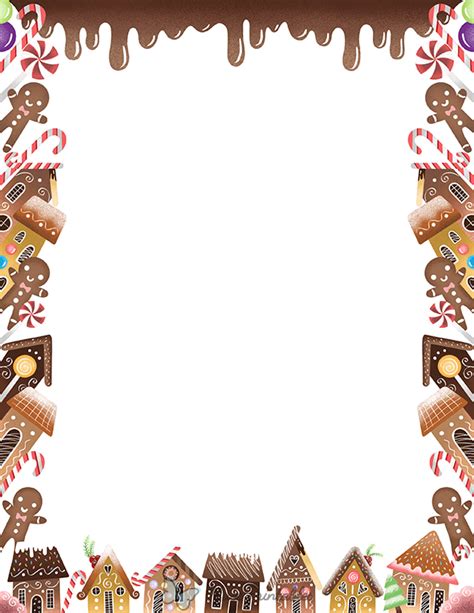 Printable Gingerbread Village Page Border