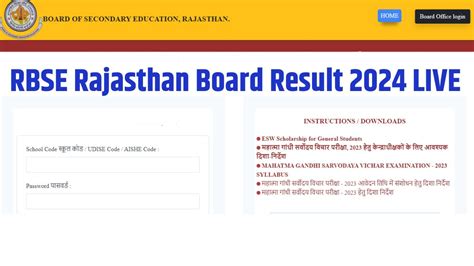 RBSE Rajasthan Board 10th 12th Result 2024 Date Check Matric