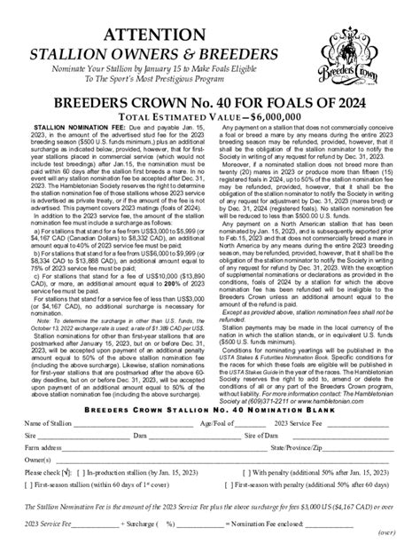 Fillable Online STALLION OWNERS BREEDERS Fax Email Print PdfFiller