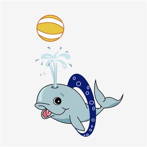 whale illustration png transparent blue whale yellow ball cartoon