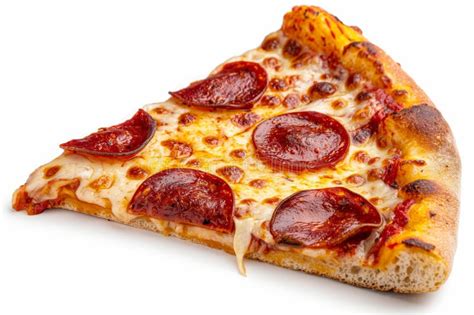 Fatia De Pizza De Pepperoni Isolada Em Branco Imagem De Stock Imagem