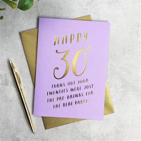 Happy 30th Birthday Pre Drinks Birthday Card Etsy Uk