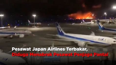 Pesawat Japan Airlines Terbakar Diduga Menabrak Pesawat Penjaga Pantai