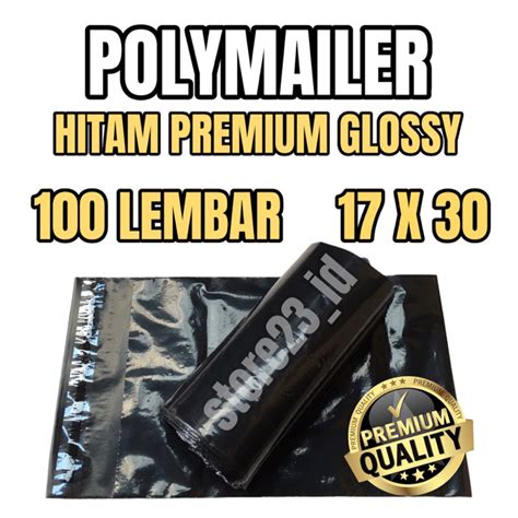 Jual POLYMAILER 17 X 30 HITAM PE PREMIUM GLOSSY ISI 100 LEMBAR