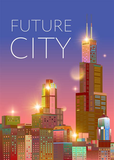 City of the future. Vector illustration. Cover design, catalog 3432678 ...