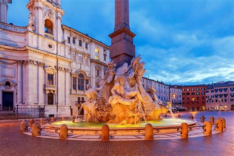 Rome Navona Square Piazza Navona The Famous Square Of Navona At Dawn ...