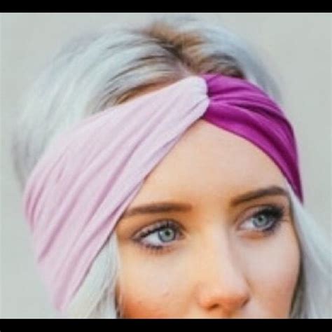 Left Twisted Boho Turban Half Pink Half Berry Color This Headband