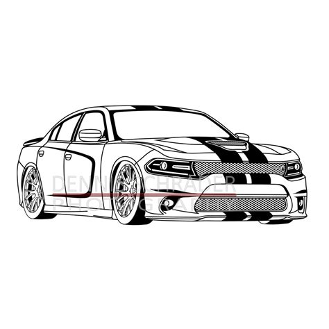 Car Svg Eps Png Dodge Charger Svg Illustration Car Vector Etsy