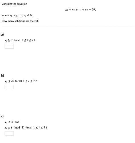 Solved Consider The Equation X1 X2 X7 79 Where Chegg