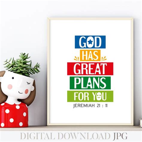 God Has Great Plans For You Jeremiah 2911 Printable Bible Verse Wall