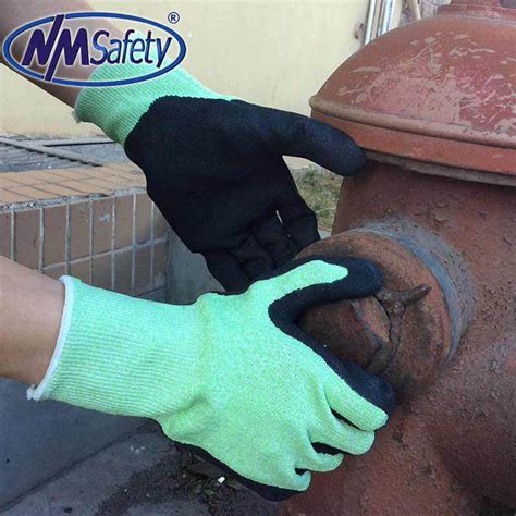 Nmsafety Sandy Nitrile Coated Cut Resistant Work Safety Glove China