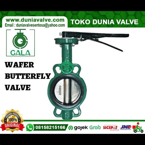 Jual Gala Wafer Butterfly Valve Dn100 4 Inch Type Lever Cast Iron Original Jakarta Dunia Valve